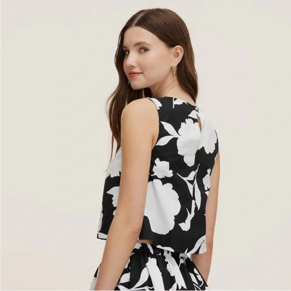 Kate Spade x Target Classic Rose Black/White Shell Tank Top NWT - Picture 2 of 7